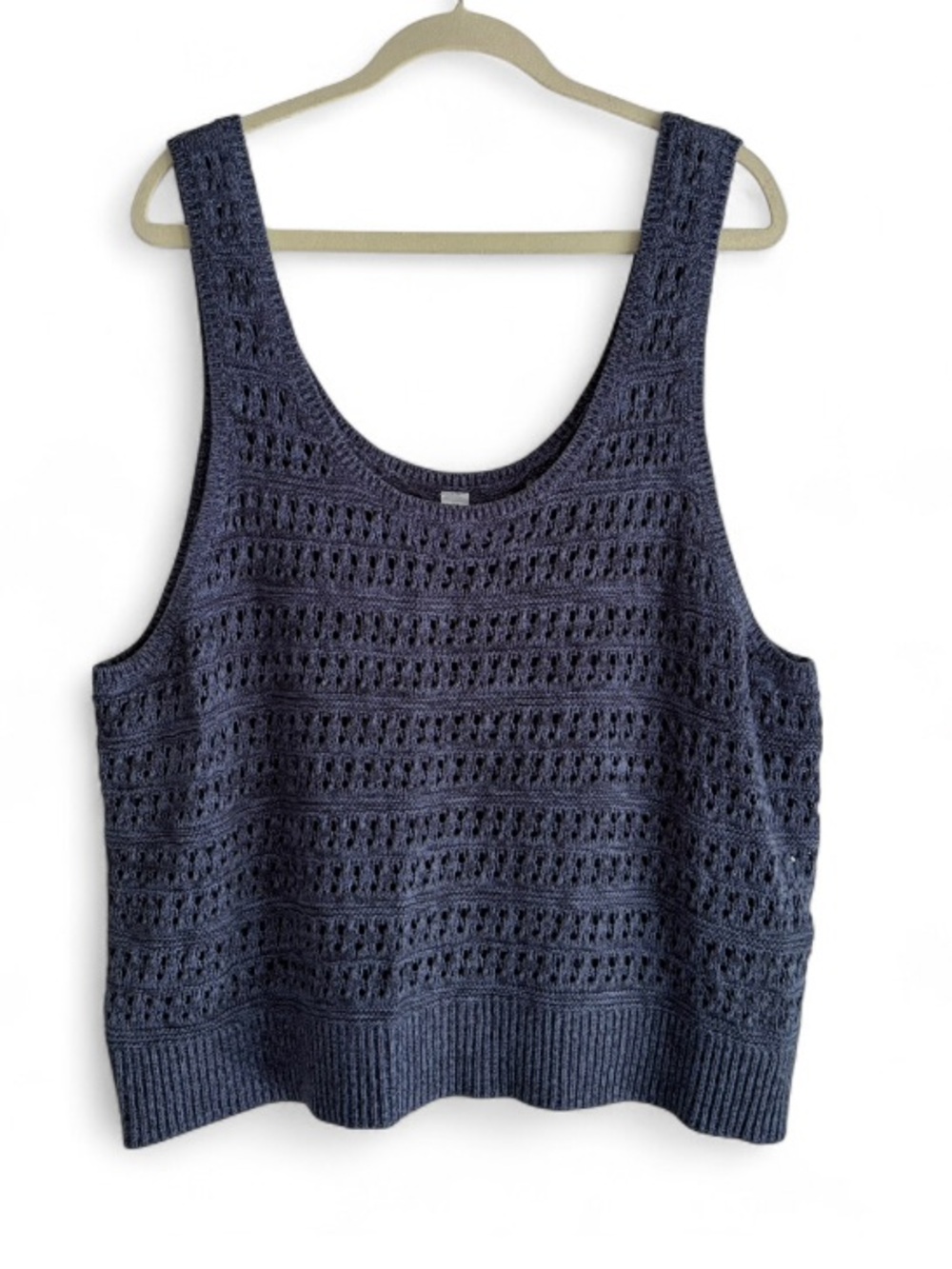 Old Navy Dark Blue Open Knit Tank Top Sweater Size 3X